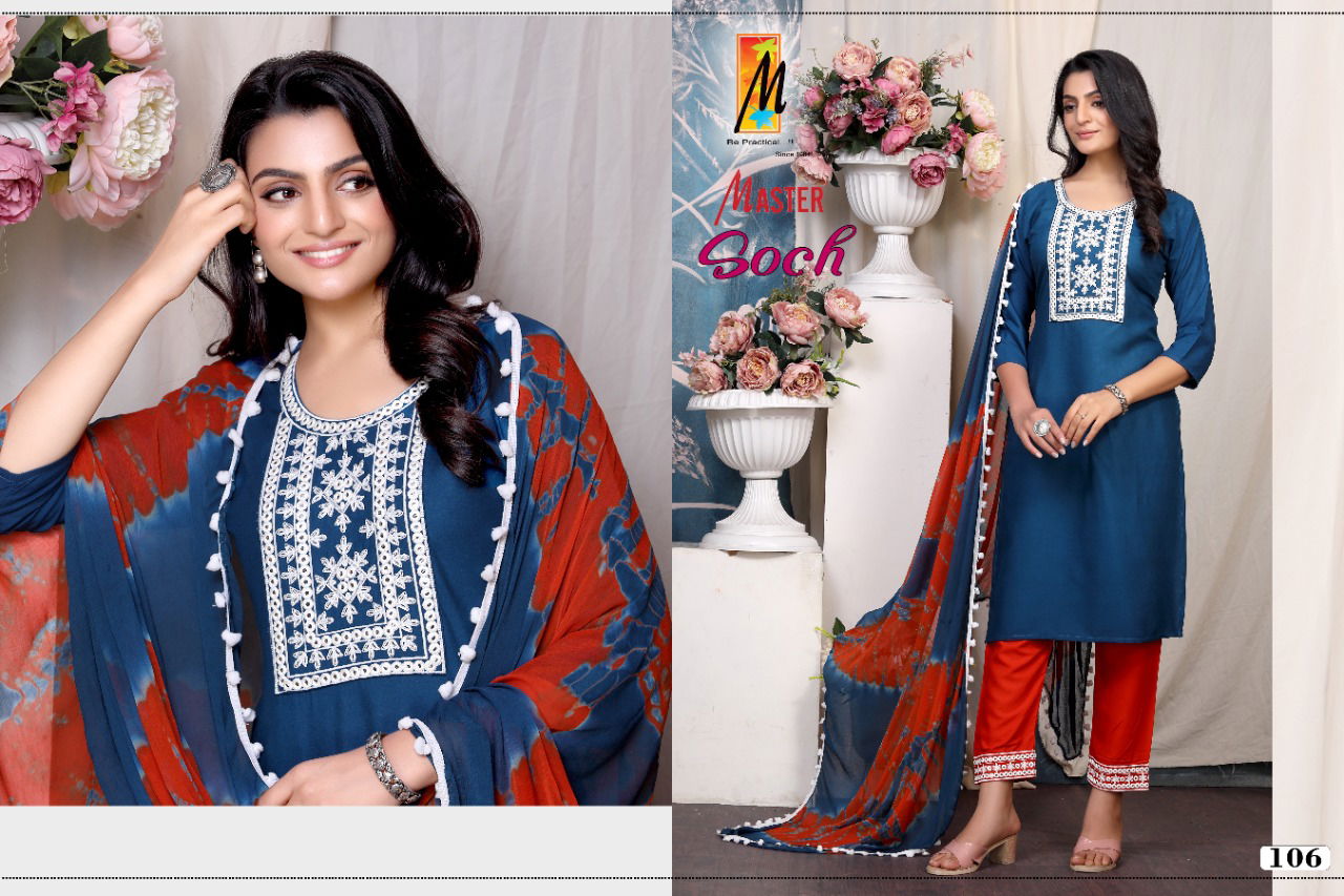 Master Soch Fancy Ethnic Wear Wholesale Readymade Suit Catalog
